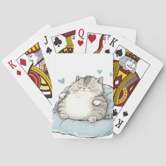 Chubby Cat Chill Vibes Pokerkaarten (Achterkant)