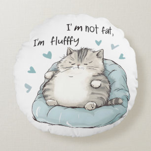 Chubby Cat Chill Vibes Rond Kussen