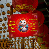 Chubby Cat Chinees Nieuwjaar Vakantie Briefkaart