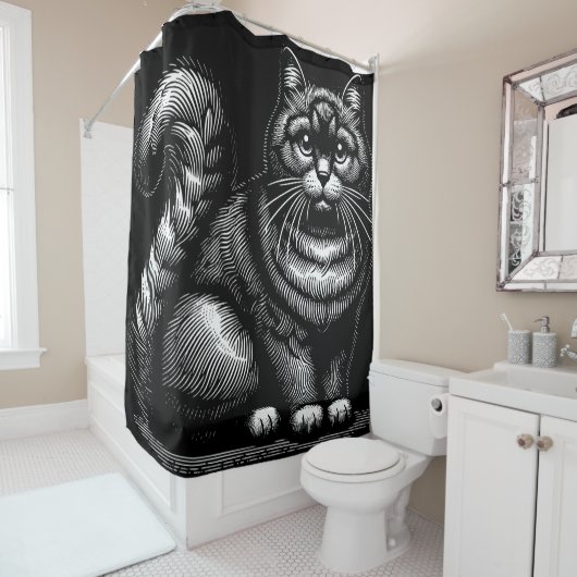 Chubby Cat Douchegordijn (In situ)