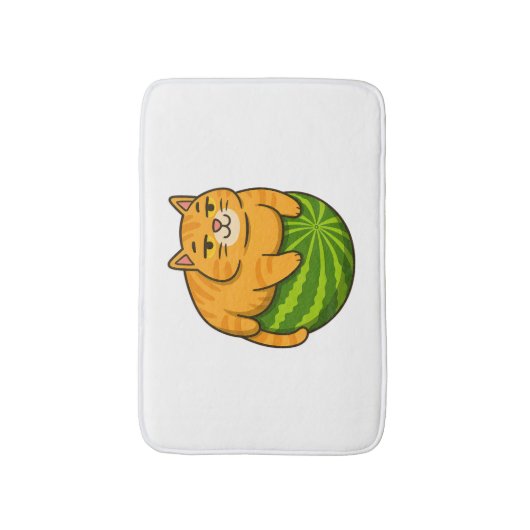 Chubby Cat op Watermelon Meme Shirt Badmat (Voorkant Verticaal)