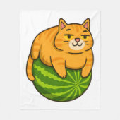 Chubby Cat op Watermelon Meme Shirt Fleece Deken (Voorkant)