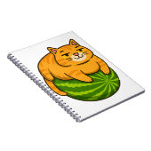 Chubby Cat op Watermelon Meme Shirt Notitieboek (Rechterzijde)