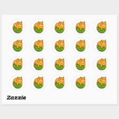 Chubby Cat op Watermelon Meme Shirt Ronde Sticker (Vel)