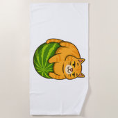 Chubby Cat op Watermelon Meme Shirt Strandlaken (Voorkant)