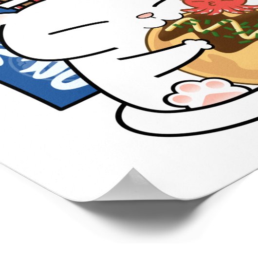 Chubby Cat Takoyaki Poster (Hoek)
