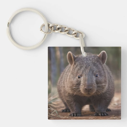 Chubby Charm: de Schattige Australische wombat Sleutelhanger (voorkant)