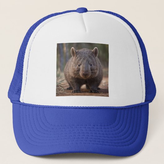 Chubby Charm: de Schattige Australische wombat Trucker Pet (Voorkant)