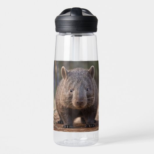 Chubby Charm: de Schattige Australische wombat Waterfles (Voorkant)