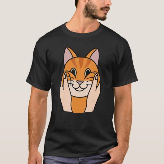 Chubby Cheeks Ginger Cat Pet T-shirt (Voorkant)