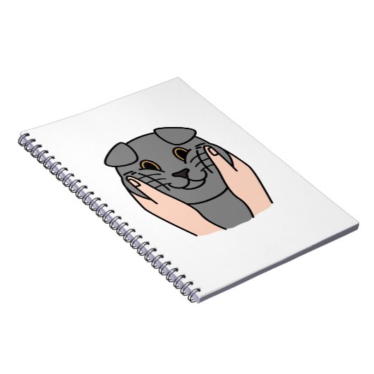 Chubby Cheeks Scottish Fold Cat Notitieboek (Rechterzijde)