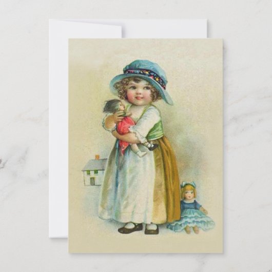 Chubby Cheeks  Verjaardag Meisje Dolls Tan Kaart (Achterkant)