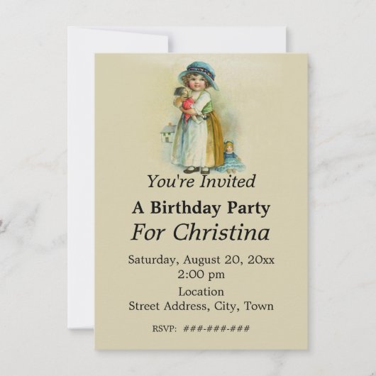 Chubby Cheeks Verjaardag Meisje Dolls Tan Kaart (Voorkant)