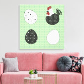Chubby Chicken and Eggs Stretched Canvas Afdrukken (Insitu (Woonkamer))