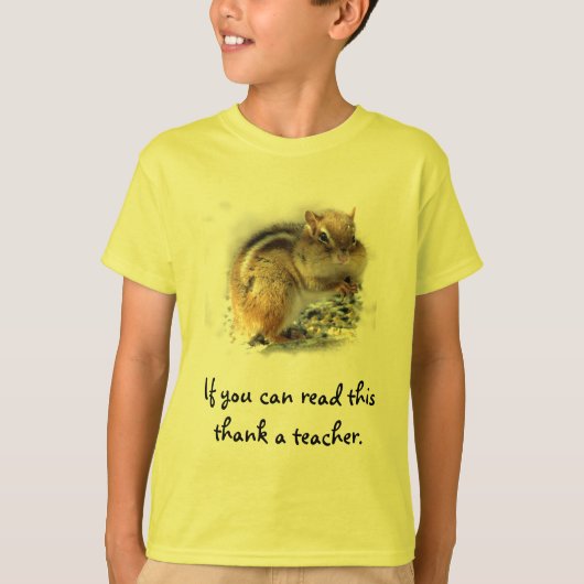 Chubby Chipmunk Reader T-shirt (Voorkant)