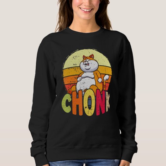 Chubby Chonk Cat Meme Fat Feline Trui (Voorkant)