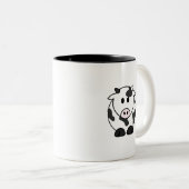 Chubby Cow Kawaii Mug Tweekleurige Koffiemok (Voorkant rechts)