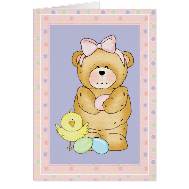 Chubby Cubby Teddy Bear d3 PaasWenskaart (Voorkant)