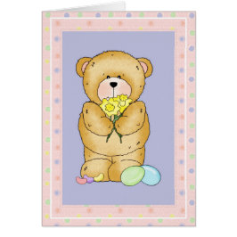 Chubby Cubby Teddy Bear d6 PaasWenskaart