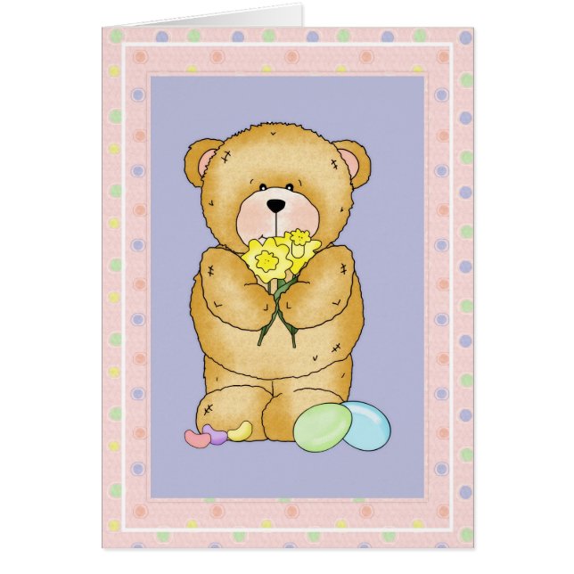 Chubby Cubby Teddy Bear d6 PaasWenskaart (Voorkant)