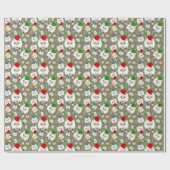 Chubby Cute Kerstmis Wrapping Paper Cadeaupapier (Vlak)