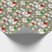 Chubby Cute Kerstmis Wrapping Paper Cadeaupapier (Hoek)