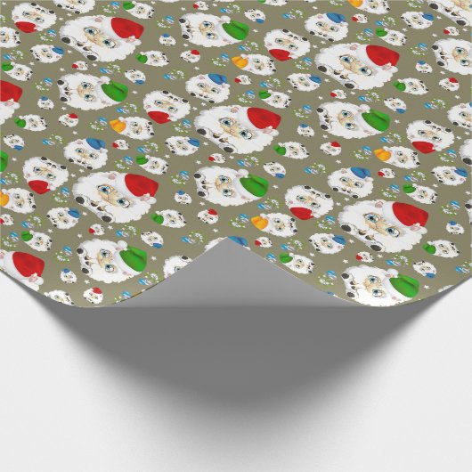 Chubby Cute Kerstmis Wrapping Paper Cadeaupapier (Hoek)