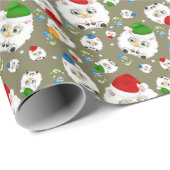 Chubby Cute Kerstmis Wrapping Paper Cadeaupapier (Rol Hoek)