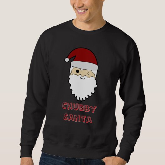 Chubby Cute Santa Face – Adorable Christmas Tee Trui (Voorkant)