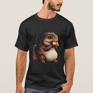 Chubby Dino Pizza Lover Schattig Dikke Dinosaur En T-shirt