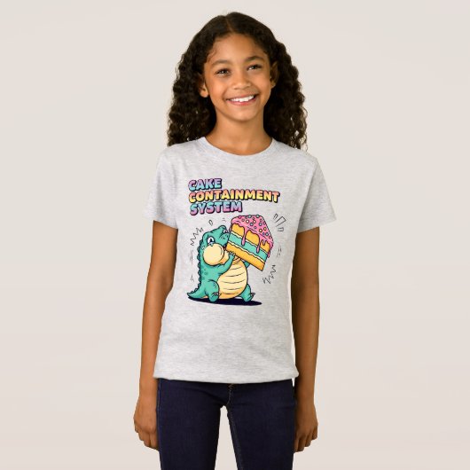 Chubby Dinosaur Cake Meme T-shirt (Voorkant volledig)