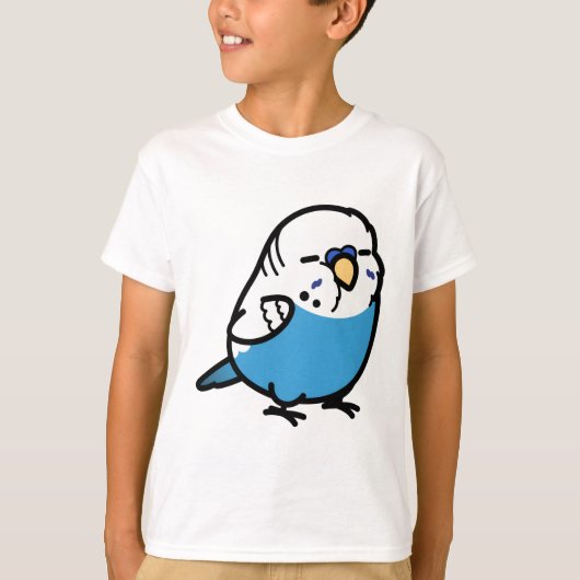 Chubby Engels Blauw Budgie - Mannelijk T-shirt (Voorkant)