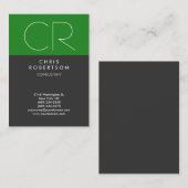 Chubby Forest Green Grey Monogram Visitekaartje (Voorkant / Achterkant)