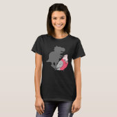 Chubby Galah Kaketoe rex Leuke Parrot met Dinosau T-shirt (Voorkant volledig)