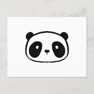 Chubby Giant Panda Cartoon Face Briefkaart