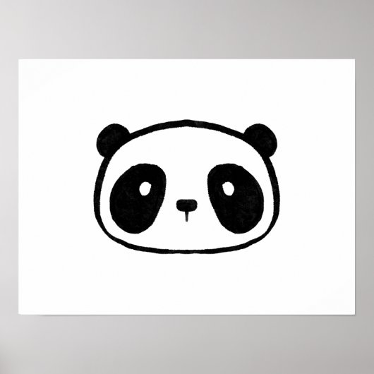 Chubby Giant Panda Cartoon Face Poster (Voorkant)