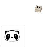 Chubby Giant Panda Cartoon Face Rubberstempel (Gestempeld)