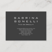 Chubby Gray Modern Monogram Visitekaartje (Achterkant)