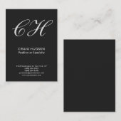 Chubby Gray Monogram Professional Visitekaartje (Voorkant / Achterkant)