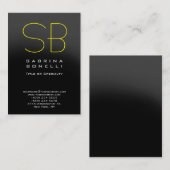 Chubby Gray Yellow Monogram Visitekaartje (Voorkant / Achterkant)