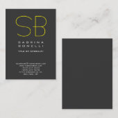 Chubby Gray Yellow Monogram Visitekaartje (Voorkant / Achterkant)