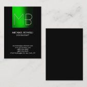 Chubby green stripe Black background visitekaartje (Voorkant / Achterkant)
