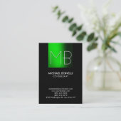 Chubby green stripe Black background visitekaartje (Staand voorkant)