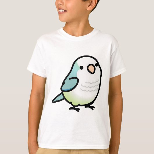 Chubby Green Turquoise Quaker Parrot T-shirt (Voorkant)