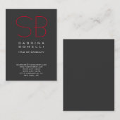 Chubby Grey Red Monogram Visitekaartje (Voorkant / Achterkant)
