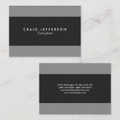 Chubby Grey Stripes Stijlvol Modern Minimalist Visitekaartje (Voorkant / Achterkant)