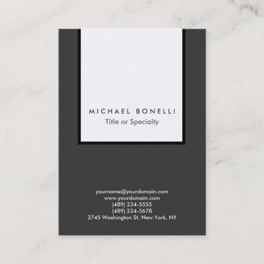 Chubby Grey White Stripe Clean Visitekaartje (Voorkant)