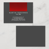 Chubby grijze rode streep professioneel visitekaar visitekaartje (Voorkant / Achterkant)