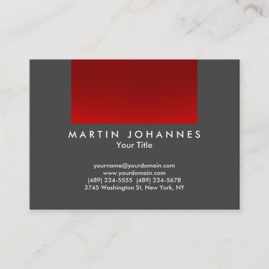Chubby grijze rode streep professioneel visitekaar visitekaartje (Voorkant)