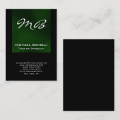 Chubby groen zwart monogram uniek visitekaartje (Voorkant / Achterkant)
